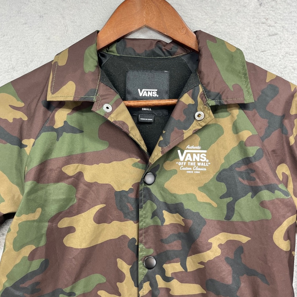 Vans Coach Jacket Women Small Camo Torrey Camouflage Lightweight Skater Gorpcore - Picture 2 of 8